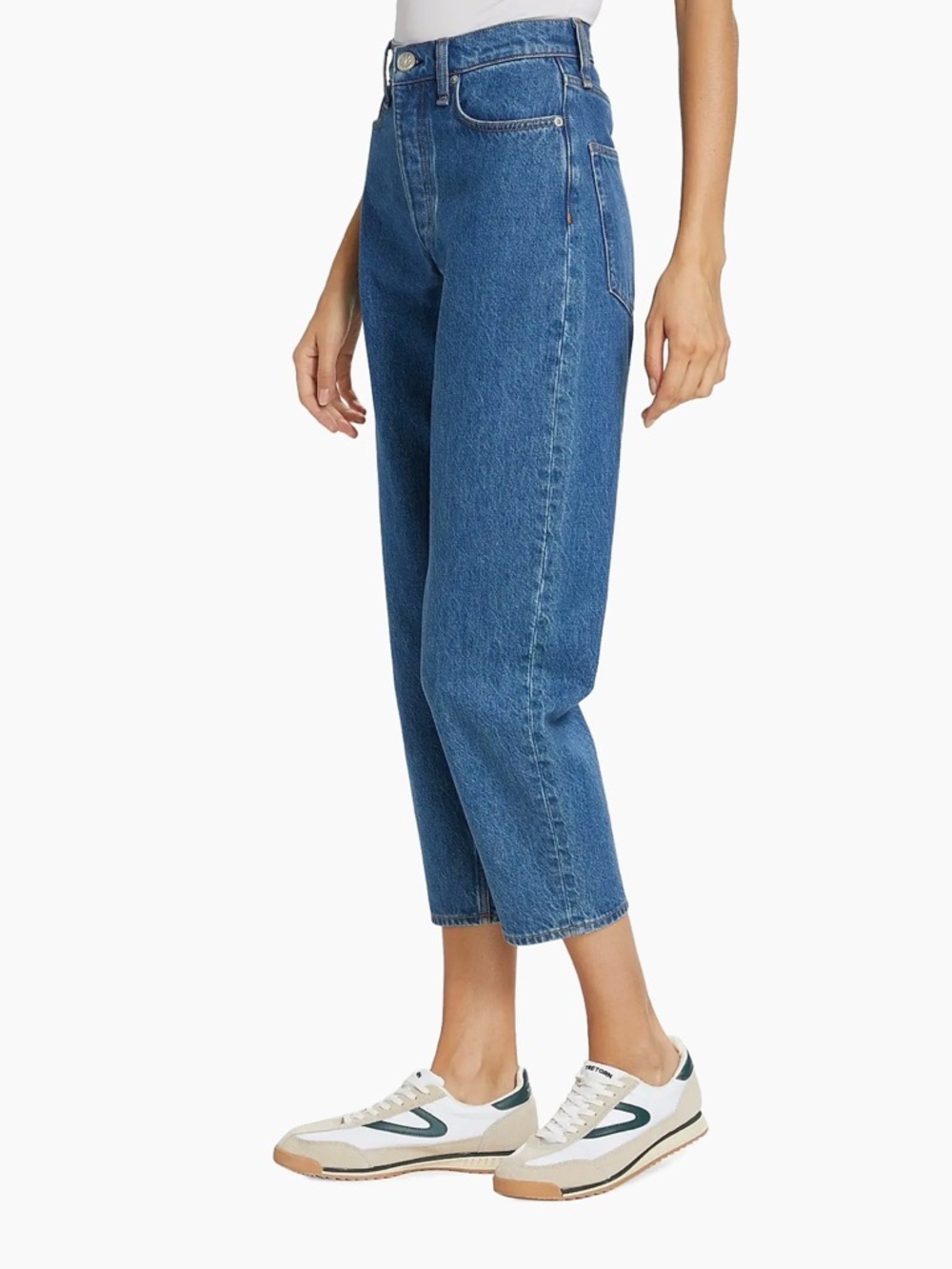 rag & bone Cropped High-Rise Blue Denim Jeans